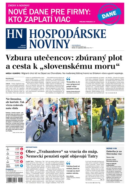 E-magazín Hospodárske noviny 17.09.2015 - MAFRA Slovakia, a.s.