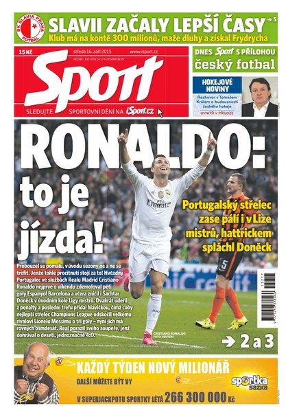 E-magazín Sport - 16.9.2015 - CZECH NEWS CENTER a. s.
