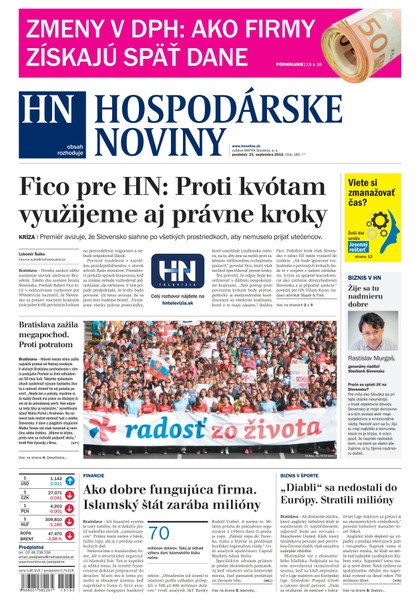 E-magazín Hospodárske noviny 21.09.2015 - MAFRA Slovakia, a.s.
