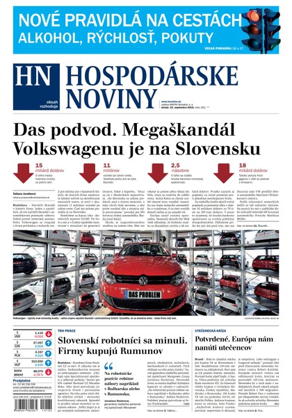 E-magazín Hospodárske noviny 23.09.2015 - MAFRA Slovakia, a.s.