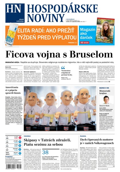 E-magazín Hospodárske noviny 24.09.2015 - MAFRA Slovakia, a.s.