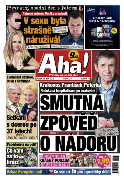 E-magazín AHA! - 25.9.2015 - CZECH NEWS CENTER a. s.