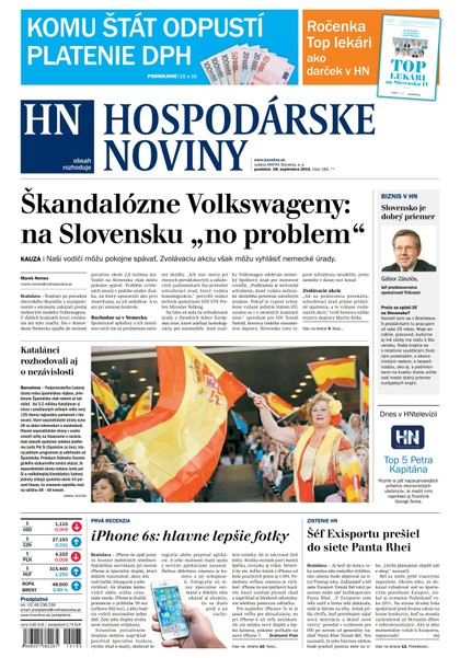 E-magazín Hospodárske noviny 28.09.2016 - MAFRA Slovakia, a.s.