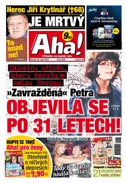 E-magazín AHA! - 30.9.2015 - CZECH NEWS CENTER a. s.
