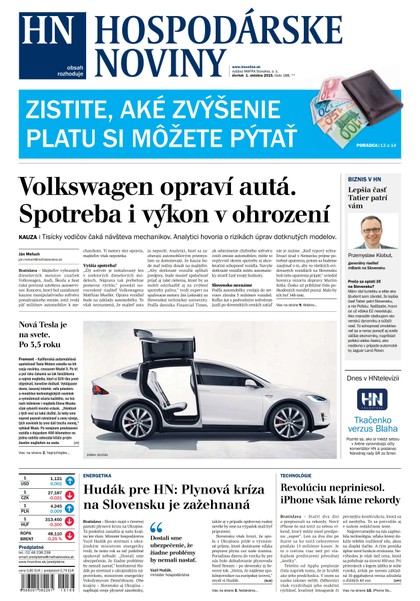 E-magazín Hospodárske noviny 01.10.2015 - MAFRA Slovakia, a.s.