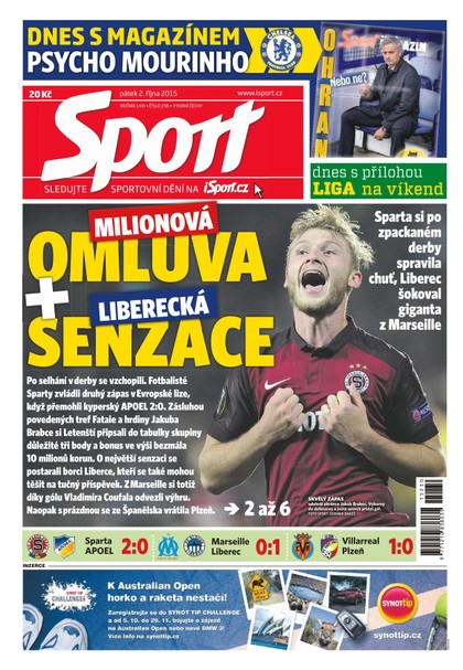 E-magazín Sport - 2.10.2015 - CZECH NEWS CENTER a. s.
