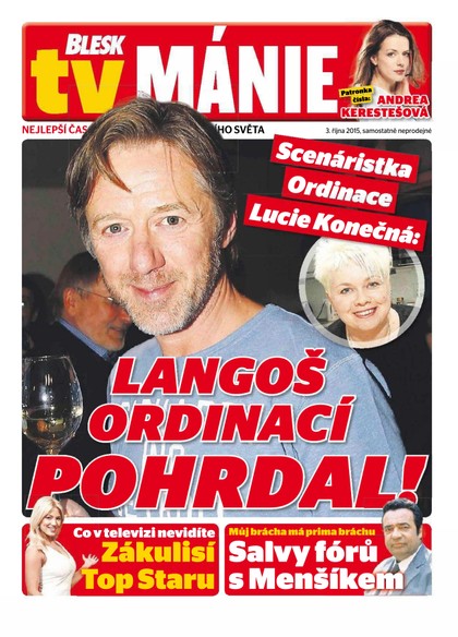 E-magazín Blesk Tv manie - 3.10.2015 - CZECH NEWS CENTER a. s.