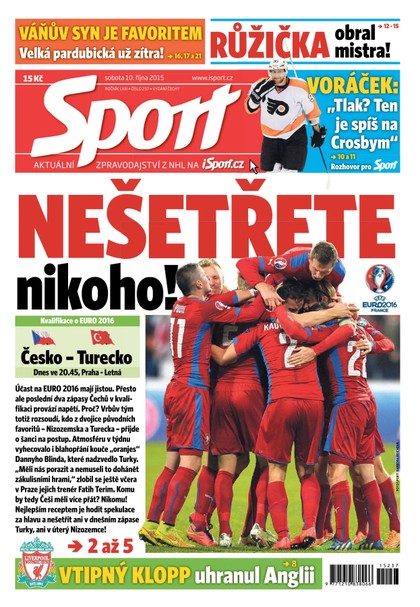 E-magazín Sport - 10.10.2015 - CZECH NEWS CENTER a. s.
