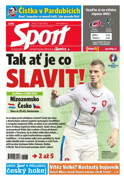 E-magazín Sport - 13.10.2015 - CZECH NEWS CENTER a. s.