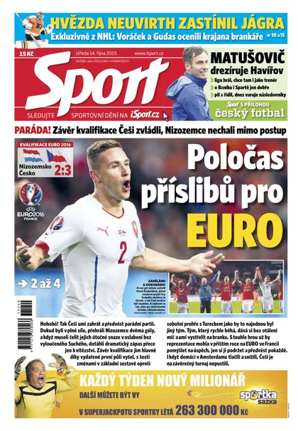 E-magazín Sport - 14.10.2015 - CZECH NEWS CENTER a. s.