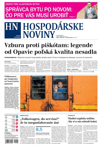 E-magazín Hospodárske noviny 16.10.2015 - MAFRA Slovakia, a.s.