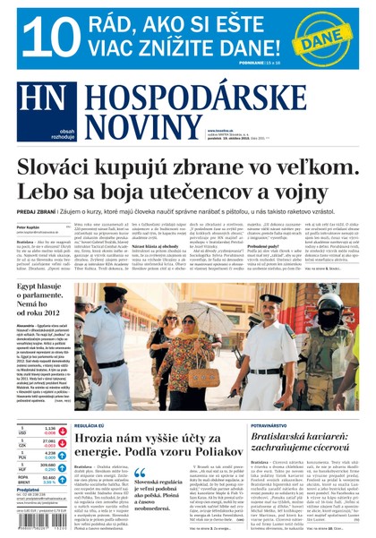 E-magazín Hospodárske noviny 19.10.2015 - MAFRA Slovakia, a.s.