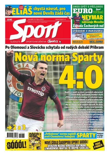 E-magazín Sport - 19.10.2015 - CZECH NEWS CENTER a. s.