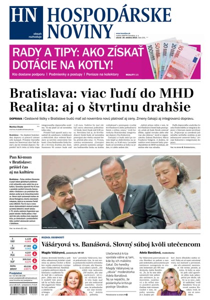 E-magazín Hospodárske noviny 20.10.2015 - MAFRA Slovakia, a.s.