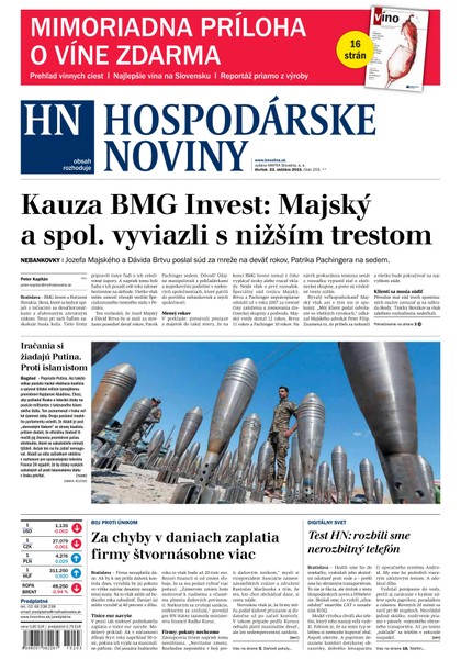 E-magazín Hospodárske noviny 22.10.2015 - MAFRA Slovakia, a.s.