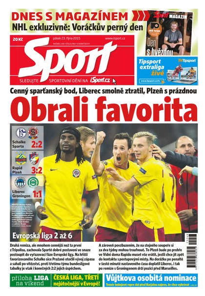 E-magazín Sport - 23.10.2015 - CZECH NEWS CENTER a. s.