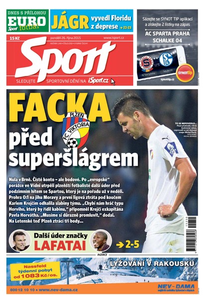 E-magazín Sport - 26.10.2015 - CZECH NEWS CENTER a. s.