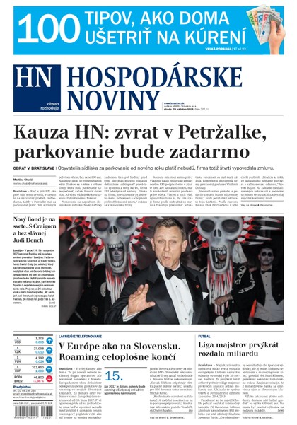 E-magazín Hospodárske noviny 28.10.2015 - MAFRA Slovakia, a.s.