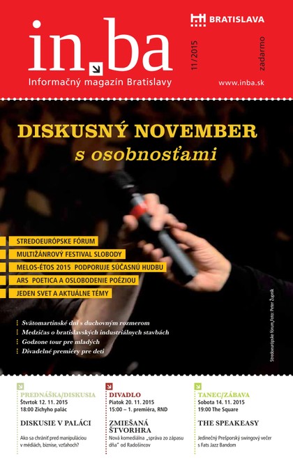 E-magazín INBA 11/2015 - Redakcia magazínu in.ba, Oddelenie marketingu a vzťahov s verejnosťou Kancelária primátora Hlavného mesta SR Bratislava