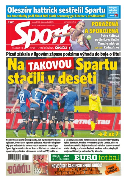 E-magazín Sport - 2.11.2015 - CZECH NEWS CENTER a. s.