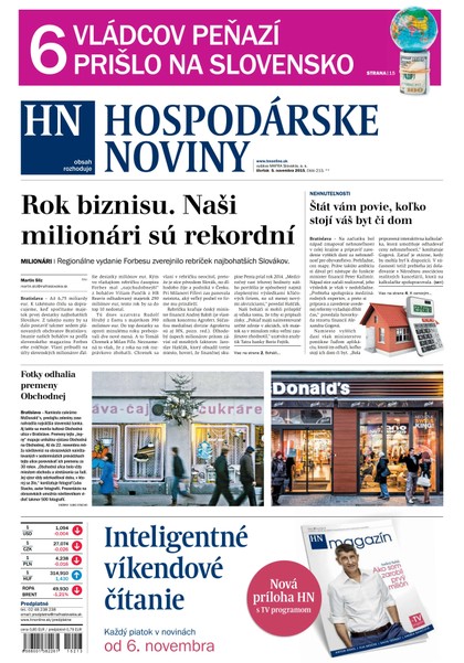 E-magazín Hospodárske noviny 05.11.2015 - MAFRA Slovakia, a.s.
