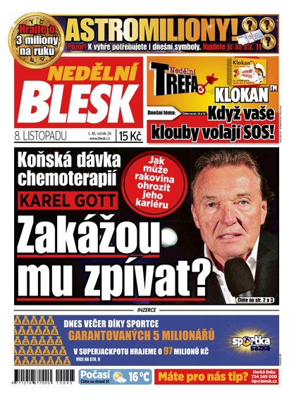 E-magazín Nedělní Blesk - 8.11.2015 - CZECH NEWS CENTER a. s.