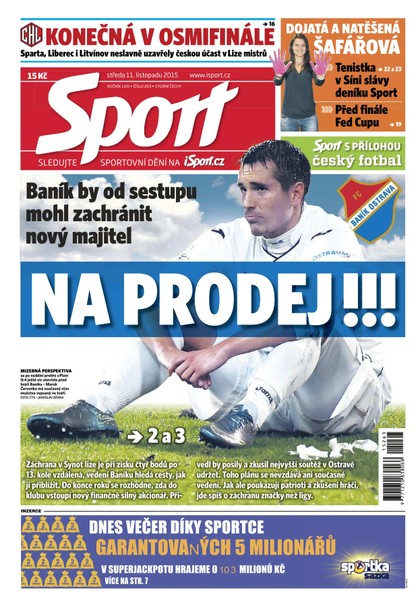 E-magazín Sport - 11.11.2015 - CZECH NEWS CENTER a. s.