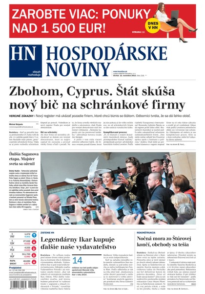 E-magazín Hospodárske noviny 12.11.2015 - MAFRA Slovakia, a.s.