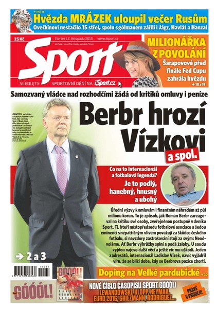 E-magazín Sport - 12.11.2015 - CZECH NEWS CENTER a. s.