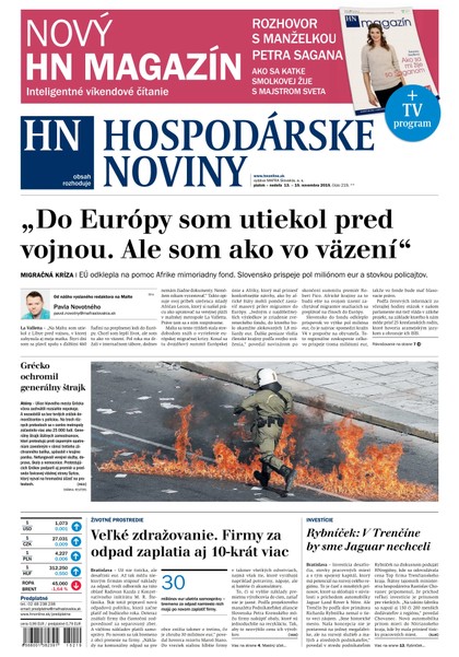 E-magazín Hospodárske noviny 13.11.2015 - MAFRA Slovakia, a.s.