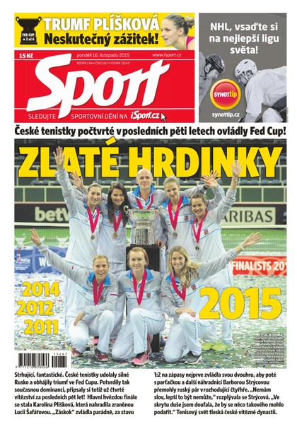 E-magazín Sport - 16.11.2015 - CZECH NEWS CENTER a. s.