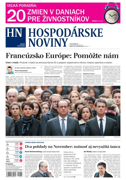 E-magazín Hospodárske noviny 18.11.2015 - MAFRA Slovakia, a.s.