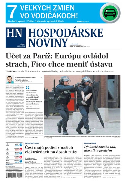 E-magazín Hospodárske noviny 19.11.2015 - MAFRA Slovakia, a.s.