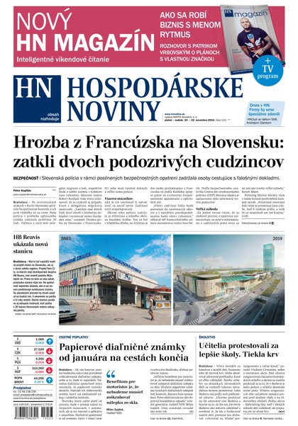 E-magazín Hospodárske noviny 20.11.2015 - MAFRA Slovakia, a.s.