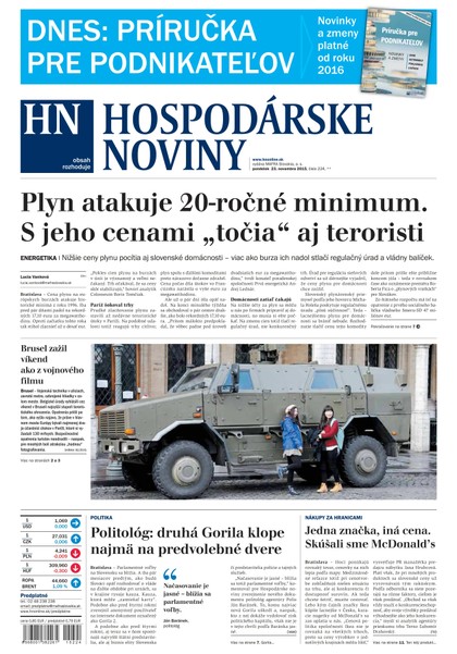 E-magazín Hospodárske noviny 23.11.2015 - MAFRA Slovakia, a.s.