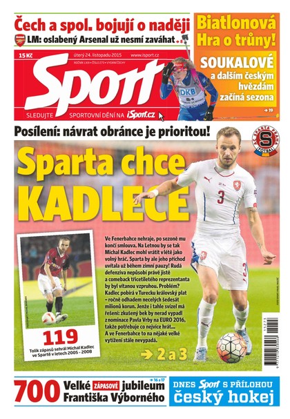 E-magazín Sport - 24.11.2015 - CZECH NEWS CENTER a. s.