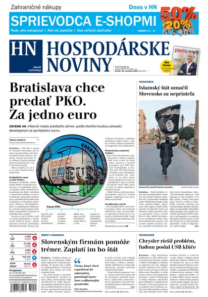 E-magazín Hospodárske noviny 26.11.2015 - MAFRA Slovakia, a.s.