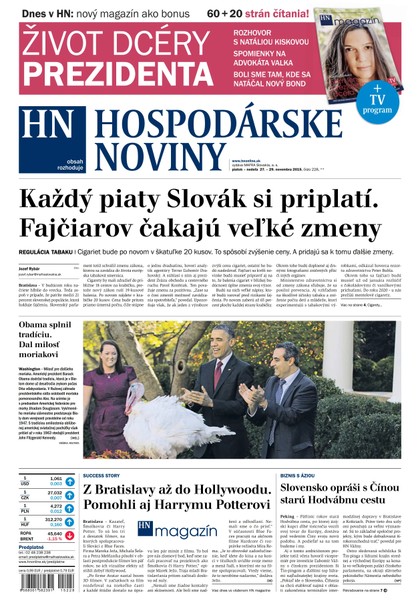 E-magazín Hospodárske noviny 27.11.2015 - MAFRA Slovakia, a.s.