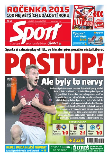 E-magazín Sport - 27.11.2015 - CZECH NEWS CENTER a. s.