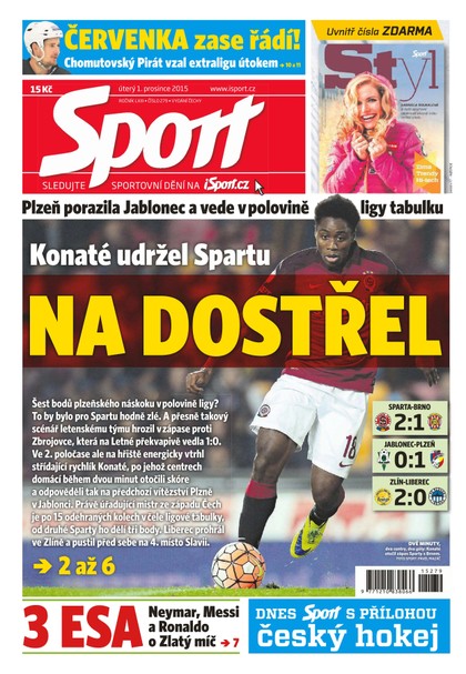 E-magazín Sport 1.12.2015 - CZECH NEWS CENTER a. s.