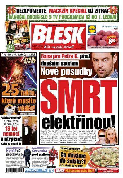 E-magazín Blesk - 17.12.2015 - CZECH NEWS CENTER a. s.