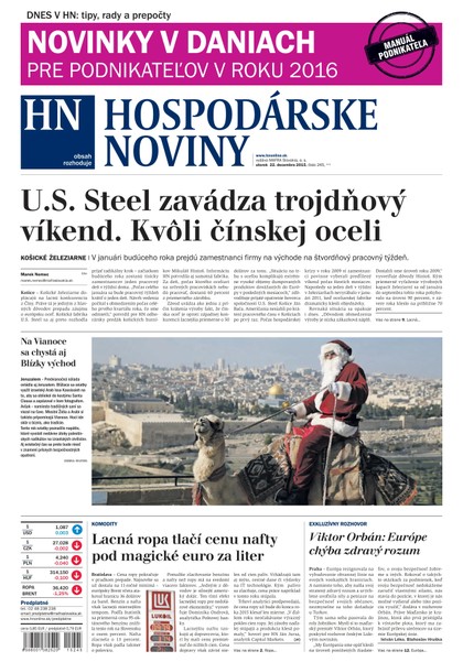 E-magazín Hospodárske noviny 22.12.2015 - MAFRA Slovakia, a.s.
