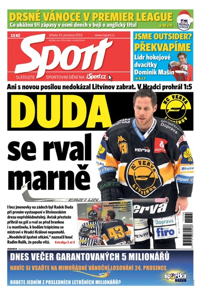 E-magazín Sport - 23.12.2015 - CZECH NEWS CENTER a. s.