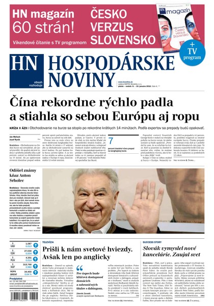 E-magazín Hospodárske noviny 08.01.2016 - MAFRA Slovakia, a.s.