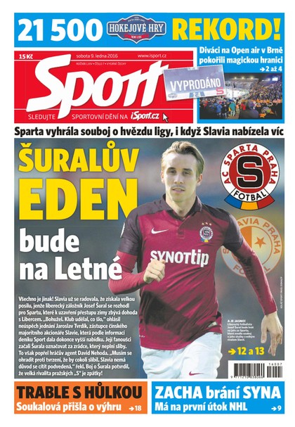 E-magazín Sport - 9.1.2016 - CZECH NEWS CENTER a. s.