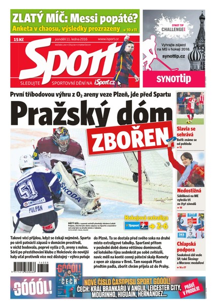 E-magazín Sport - 11.1.2016 - CZECH NEWS CENTER a. s.