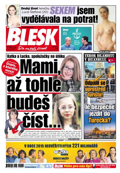 E-magazín Blesk - 13.1.2016 - CZECH NEWS CENTER a. s.