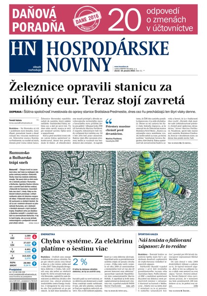 E-magazín Hospodárske noviny 19.01.2016 - MAFRA Slovakia, a.s.