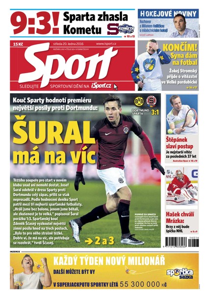 E-magazín Sport - 20.1.2016 - CZECH NEWS CENTER a. s.