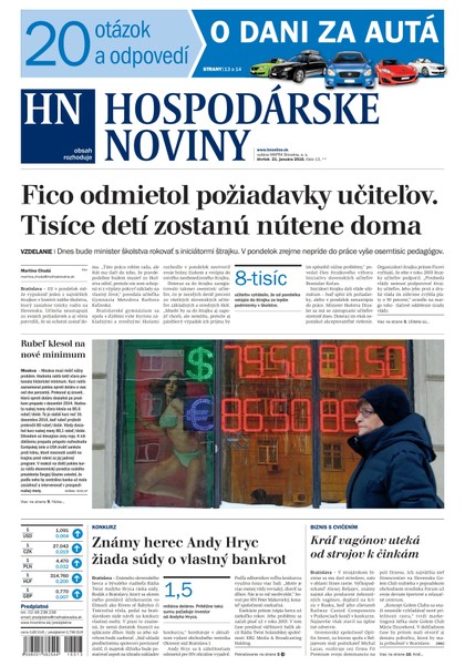 E-magazín Hospodárske noviny 21.01.2016 - MAFRA Slovakia, a.s.